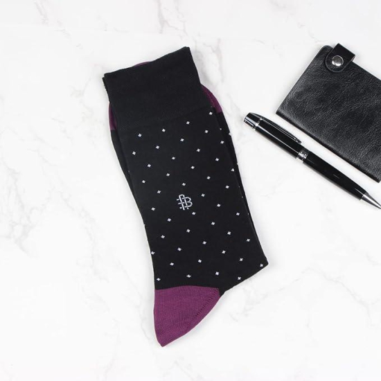 Black Molecule Formal Socks