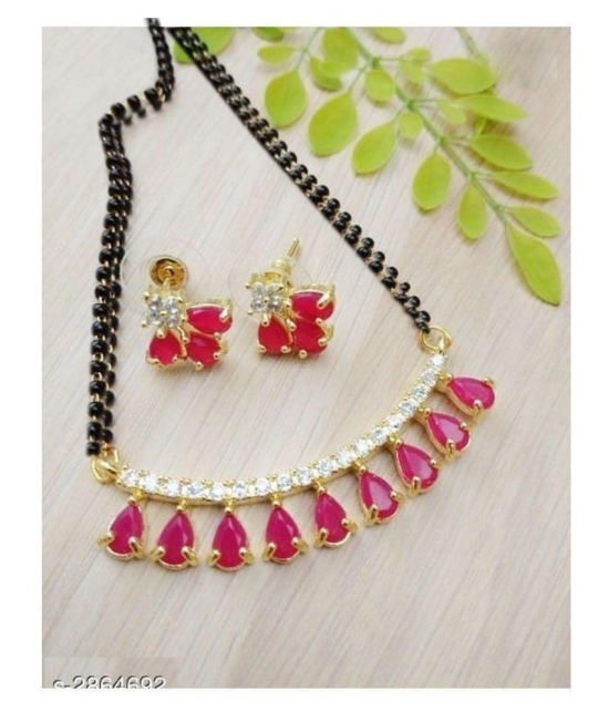 gilher - Pink Mangalsutra Set ( Pack of 1 ) - Pink