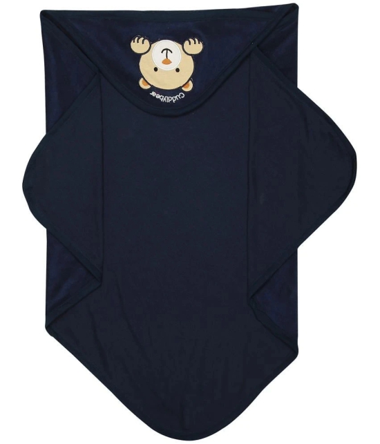 Bodycare - Blue Cotton Hooded Baby Blanket ( Pack of 1 )