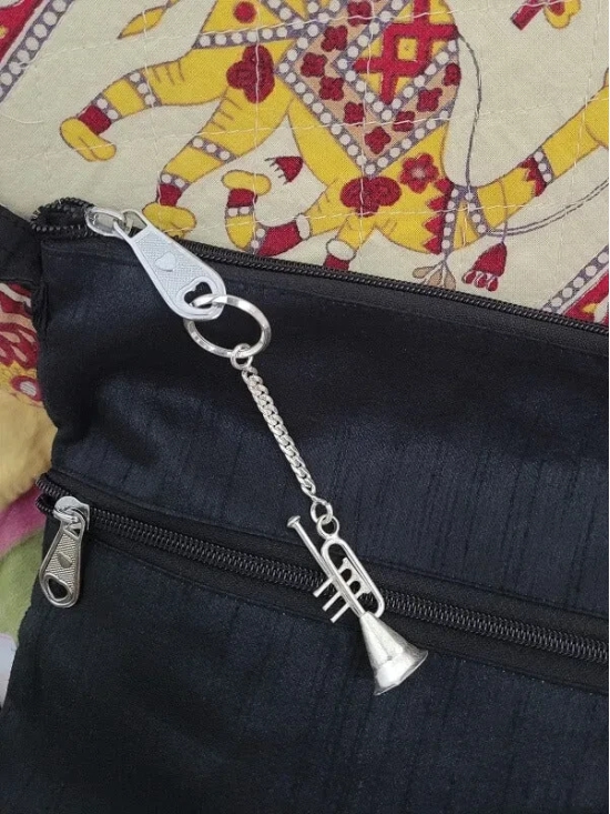 Silver KeyChain Trumpet