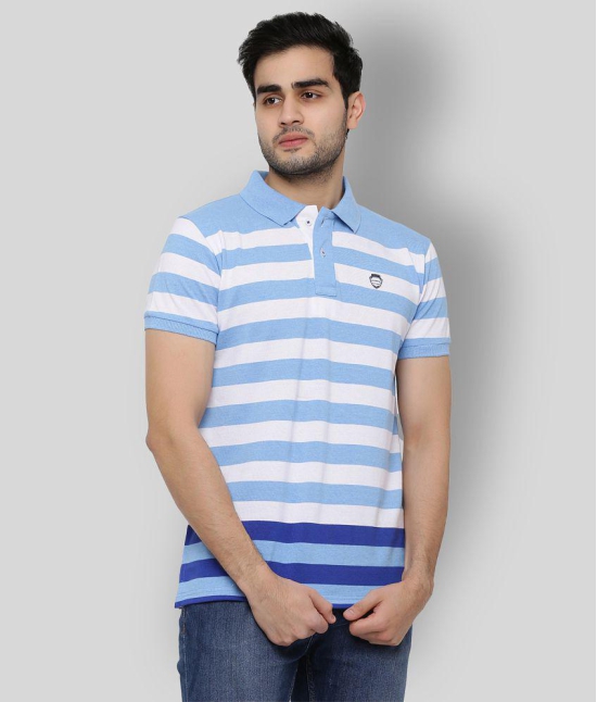 GENTINO - Blue Cotton Blend Regular Fit Mens Polo T Shirt ( Pack of 1 ) - None