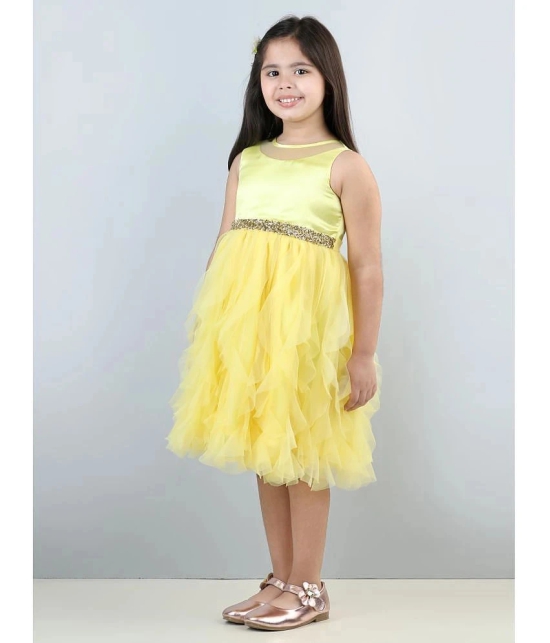 Toy Balloon Kids Yellow Net Girls Frock ( Pack of 1 ) - None