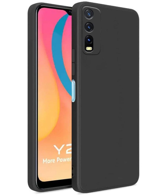 Case Vault Covers - Black Silicon Plain Cases Compatible For Vivo Y20 ( Pack of 1 ) - Black