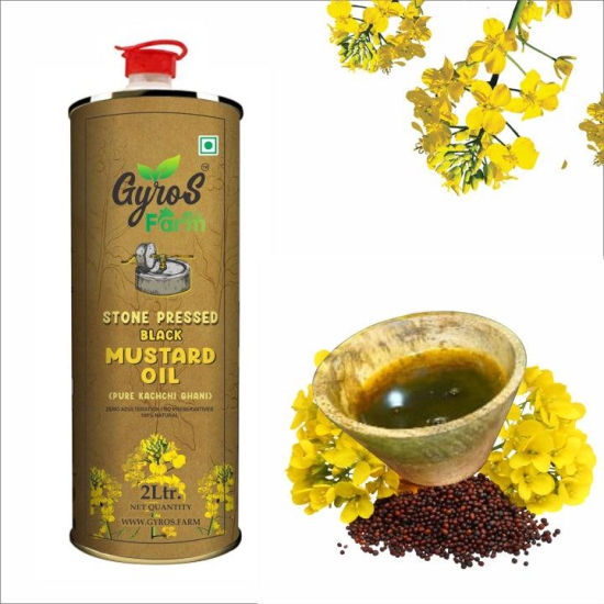 Stone Cold Pressed Black Mustard and Groundnut Oil Combo   | 2L + 2L  | Zero Adulteration| Sieve Filtered-2 Liter + 2 Liter