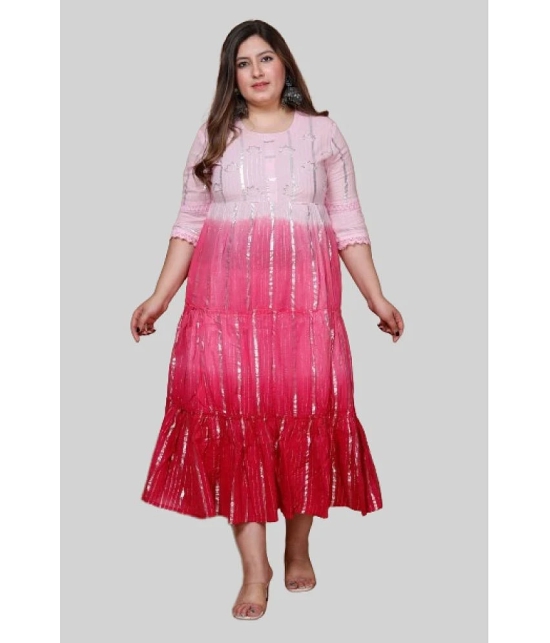 miravan - Pink Cotton Womens Anarkali Kurti ( Pack of 1 ) - None