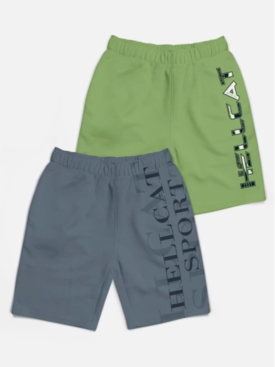 Trendy Typographic With Branding Printed Shorts for Boys - Pack of 2