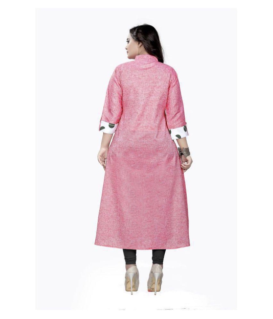 Rangrasiya - Pink Cotton Blend Womens Flared Kurti - M