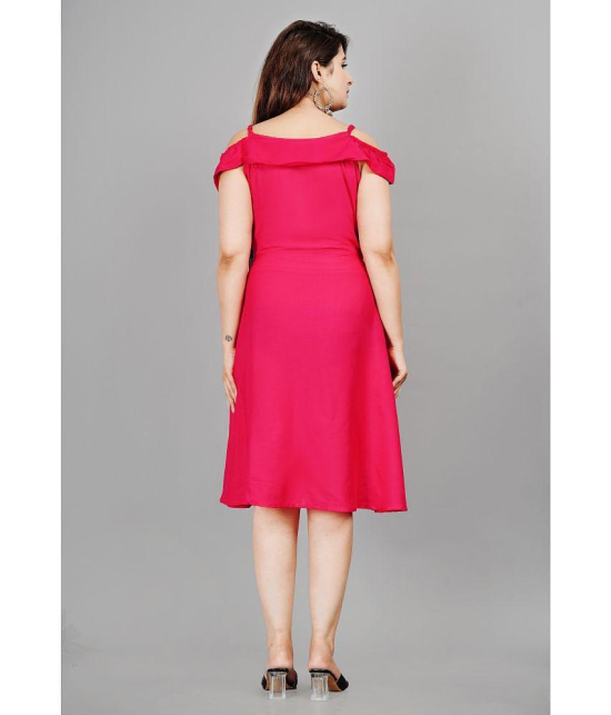 Smien - Pink Rayon Women's Skater Dress ( Pack of 1 ) - None