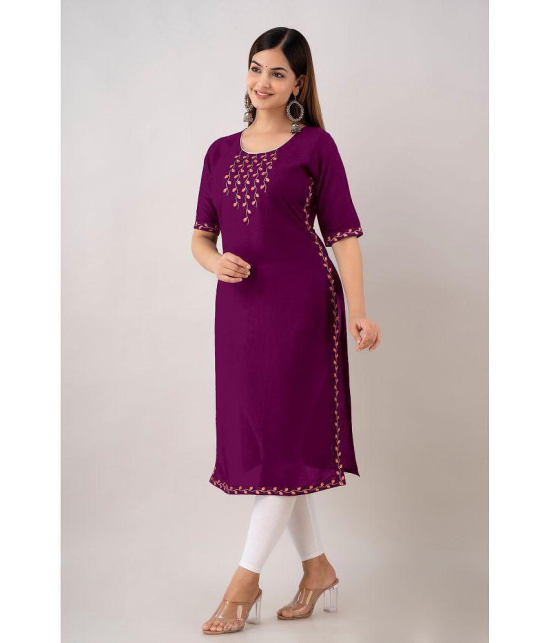 Kapadia - Purple Rayon Womens Straight Kurti ( Pack of 1 ) - None