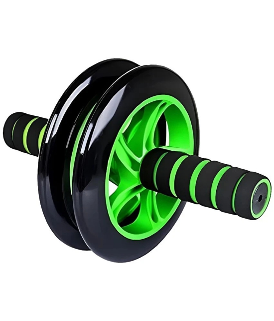 Double Wheel Ab Wheel Roller Exercise Equipment for Men and Women Workout Home Gym Exercise (Pack of 1) Green