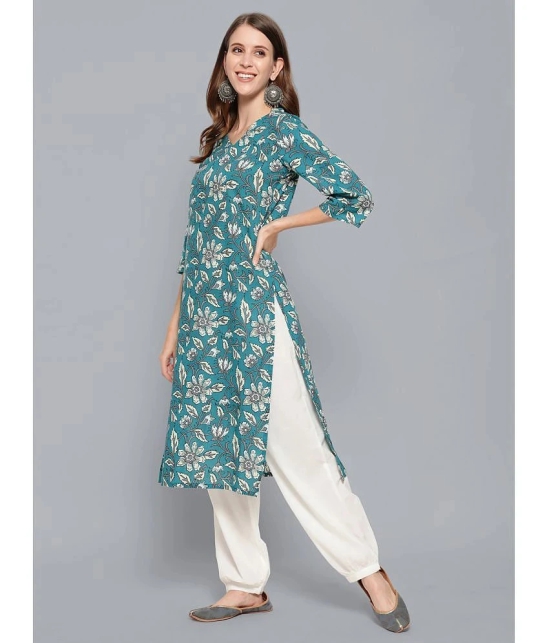 Antaran - Blue Cotton Womens Straight Kurti ( Pack of 1 ) - None