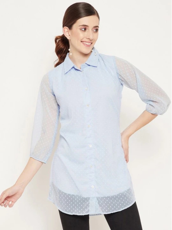 Women Rose Shirt Collar Tunic