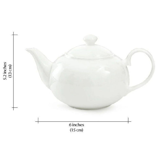 Clay Craft Ceramic 1000 ML Tea Pot Kettle | White | 1 Pc