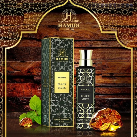 Hamidi Non Alcoholic Natural Black Musk Water Perfumes for Unisex 100ML - Signatures Collections - perfume for men - perfume for women - fragrance - Offers - Alcohol Free - Long Lasting