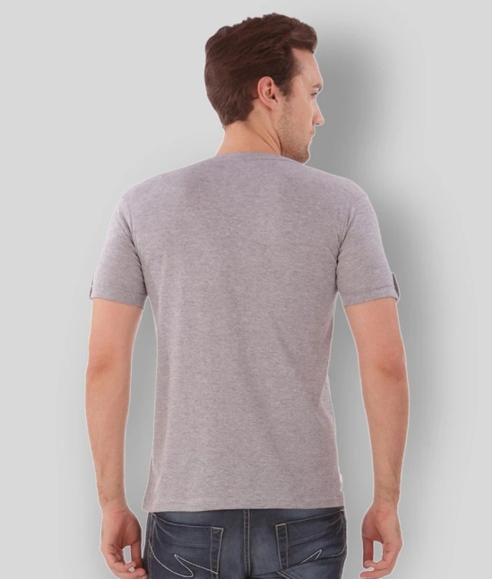 Campus Sutra - Grey Melange Cotton Slim Fit Mens T-Shirt ( Pack of 1 ) - S - 38/39