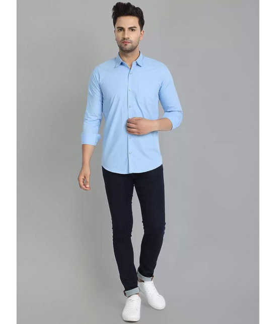 VERTUSY - Light Blue Cotton Regular Fit Mens Casual Shirt ( Pack of 1 ) - None