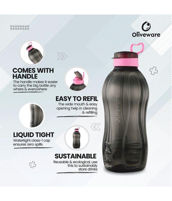 Oliveware - Black Water Bottle 2000 mL ( Set of 1 ) - Black