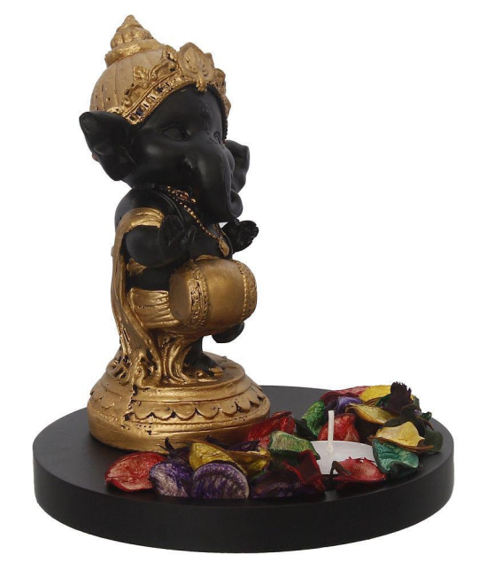 eCraftIndia Showpiece Wood Ganesha Idol 15 x 15 cms Pack of 1