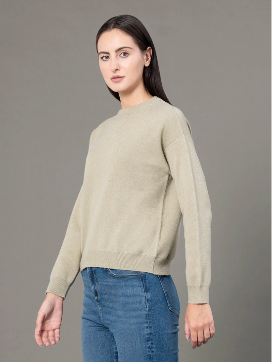 RedTape Round Neck Solid Sweater for Women |  Everyday Comfort