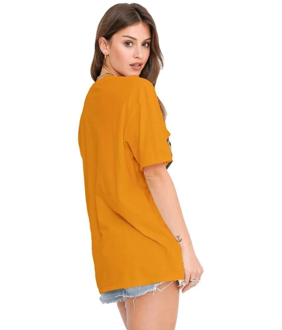 Leotude - Yellow Cotton Blend Oversized Womens T-Shirt ( Pack of 1 ) - None