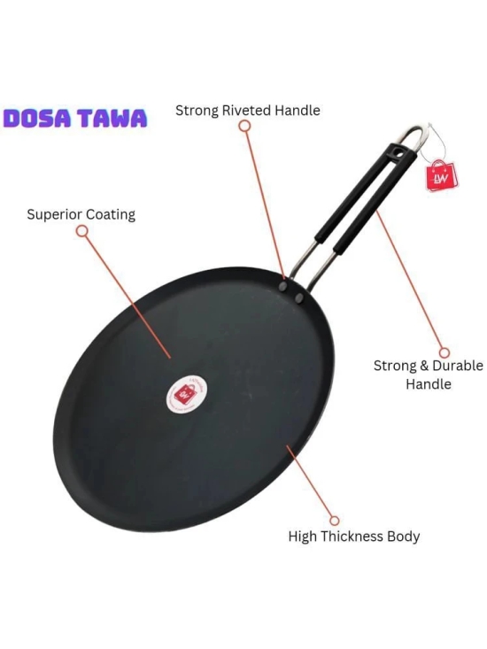 LAZYWINDOW Iron Dosa Tawa ( Pack of 2 ) - Black