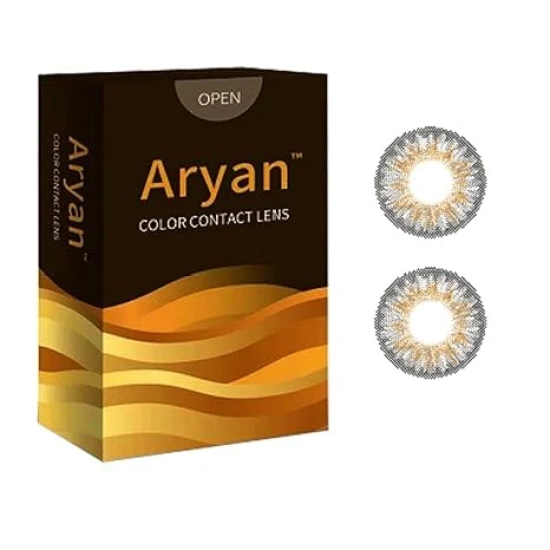 Aryan Super Premium Quarterly Disposable Color Contact lens most safest enthralling cosmetic lens for Men and Women 2 Pcs - Warm Brown (-1.75) Power--1.50 / Warm Brown