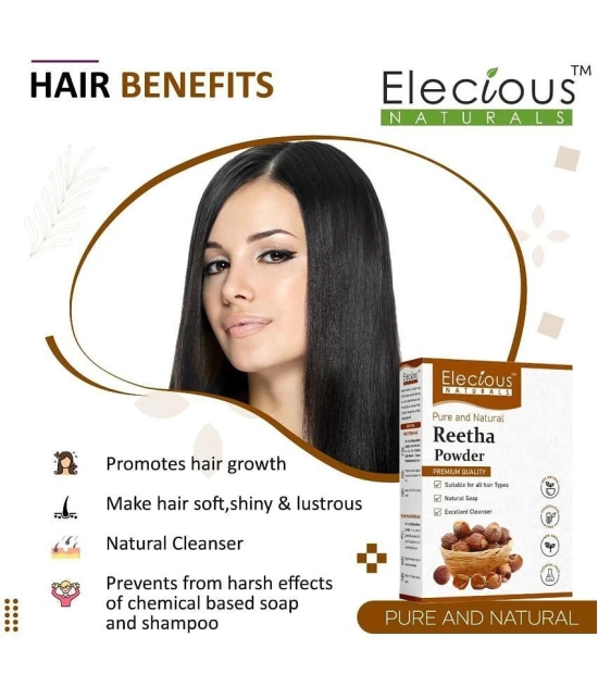 Elecious Pure Reetha Powder for Hair Growth (200 Grams) | 100% Pure and Natural