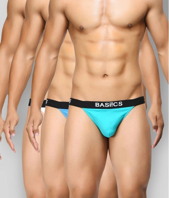 BASIICS By La Intimo - Multicolor Cotton Mens Thongs ( Pack of 3 ) - XL