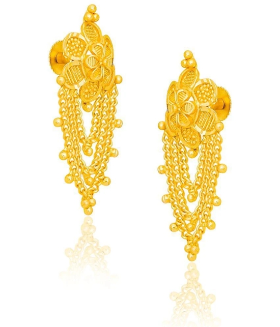 LUV FASHION Golden Drop Earrings ( Pack of 1 ) - Golden