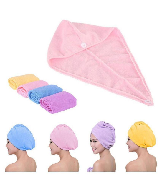 VALLEY GREEN Hair Turban Microfiber Hair Drying Towel Bath Head Wrap Turban Quick Dry Hat Cap ( SET OF 2) - Multi Color