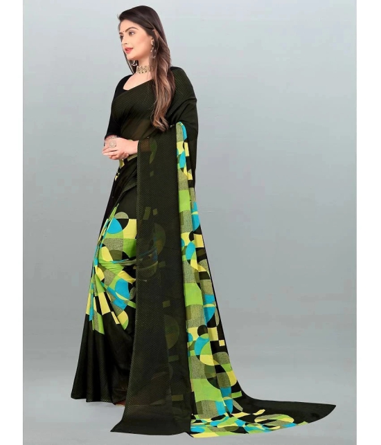 ANAND SAREES - Green Georgette Saree Without Blouse Piece ( Pack of 1 ) - Green