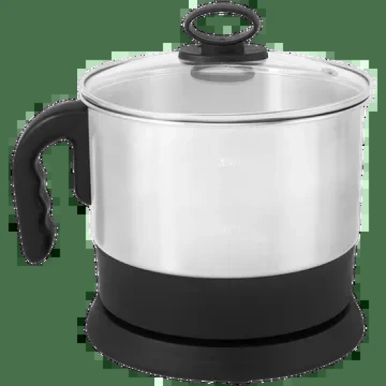 Croma 600 Watt 1.28 Litre Multi Cook Kettle with Auto Shut-off (Black and Silver)