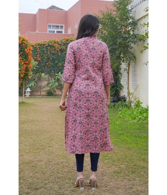 Vbuyz Rayon Printed Straight Womens Kurti - Pink ( Pack of 1 ) - None