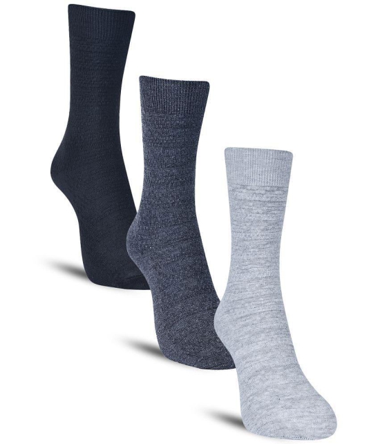 Dollar Cotton Blend Mens Self Design Black Ankle Length Socks ( Pack of 3 ) - Black