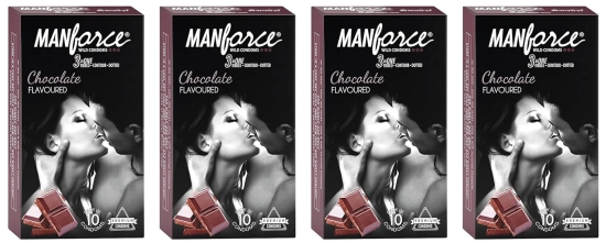 Manforce Chocolate flavor condom 10 Pcs x Pack of 4