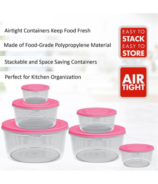 Milton Store It Plastic Container Set of 6, Pink - Pink