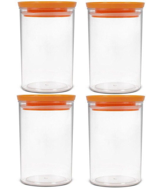 HomePro - Premium Excellent unbreakable airtight High quality transparent plastic storage container with air vent lid pack of 4, food-grade, Bpa-free, round, 1400ml Orange - Orange