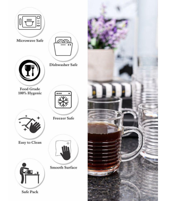 GoodHomes - Glass Single Walled Coffee Cup 220 ml ( Pack of 6 ) - Transparent