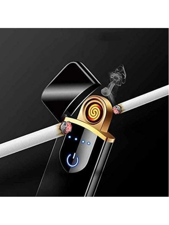 HORSE FIT Smart Fingerprint Sensor Lighter with Indicator Light, Compact & Portable Design, Smart Sensor Gas Lighter, USB Rechargeable Lighter Touch Screen - Black