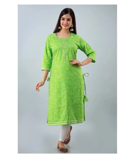 Lee Moda - Green Cotton Womens Straight Kurti ( Pack of 1 ) - S