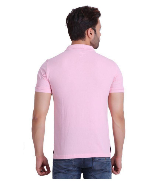 Hiflyers Cotton Blend Pink Plain Polo T Shirt - None