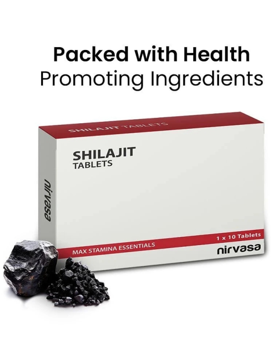 Nirvasa Shilajit Tablets (250mg) with Pure Shilajit Extract (10:1) | Provides Muscle Strength & Elevates Energy | Shilajit Original Tablets for Men & Women | 1 X 10  Tablets