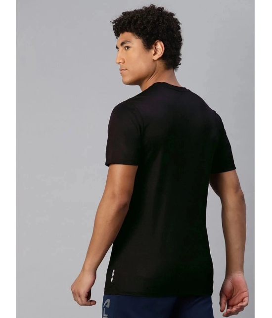 Alcis Black Polyester Slim Fit Mens Sports T-Shirt ( Pack of 1 ) - None