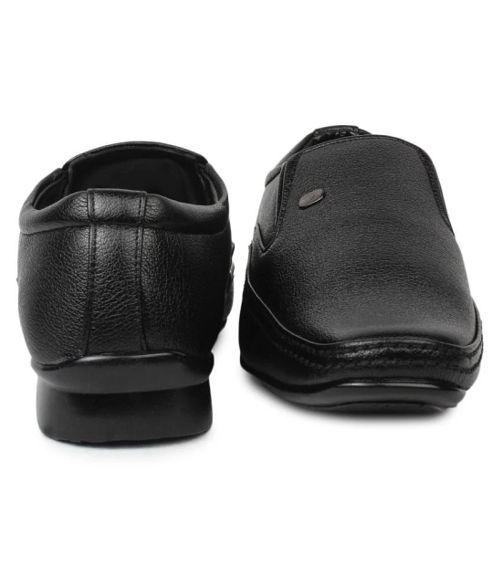 Action Slip On Artificial Leather Black Formal Shoes - None