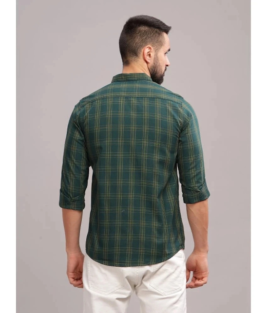 Paul Street 100% Cotton Slim Fit Checks Full Sleeves Mens Casual Shirt - Green ( Pack of 1 ) - None