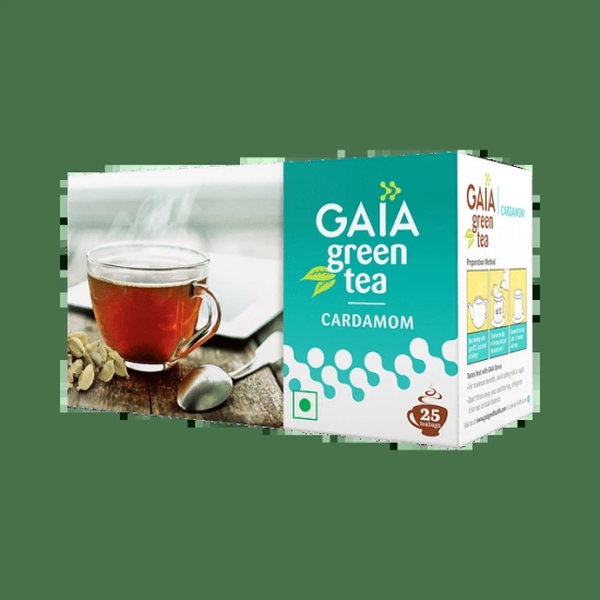 Gaia Green Tea  Cardamom -25 Tea Bag-Gaia Green Tea + Cardamom -25 Tea Bag