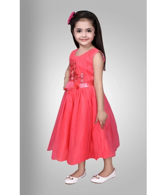 Arshia Fashions - Red Net Girls Frock ( Pack of 1 ) - None