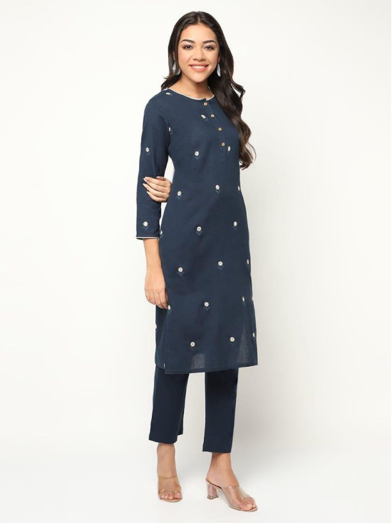 Indigo Embroidered Kurta Set