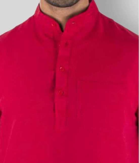 DESHBANDHU DBK - Red Cotton Mens Regular Kurta ( Pack of 1 ) - None