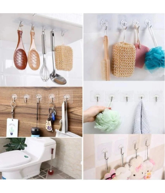 Self Adhesive Wall Hanging Hooks Pack of 10 - Towel Racks ( Pack of 10 )